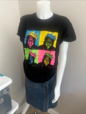 Black Graphic T-Shirt with Multicolor Pop Art Print